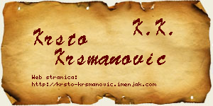 Krsto Krsmanović vizit kartica
